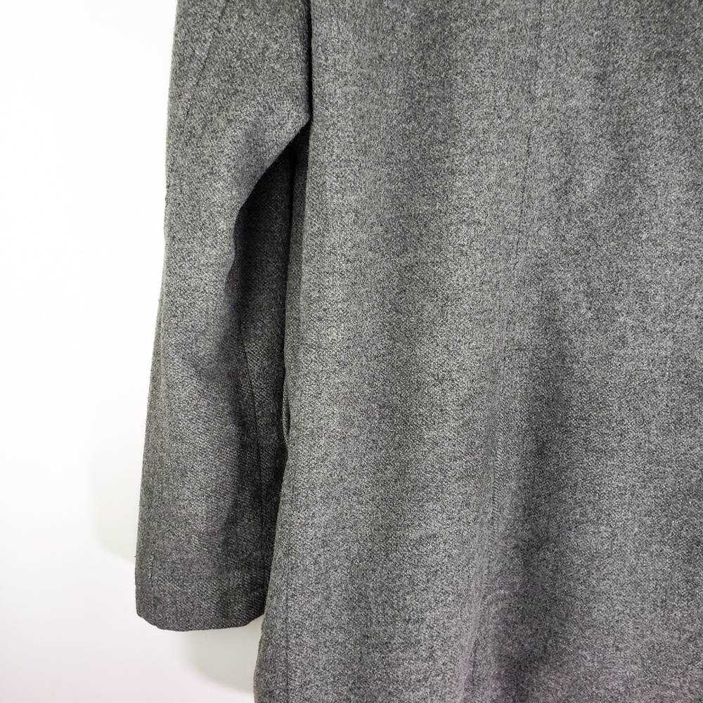 Zara Man Wool Peacoat Trench Jacket Gray Full Zip - Picture 8 of 8